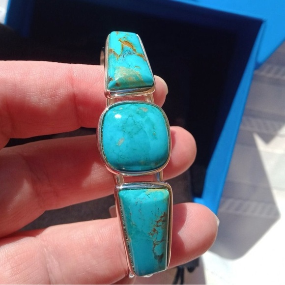 Jay King DTR mine Turquoise cuff bracelet 925 sterling silver - Picture 2 of 6